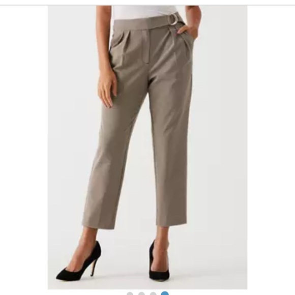 ELLA Rafaella Women's Checkered Pleated Pants with Belt Size 16 EUC - Picture 2 of 12